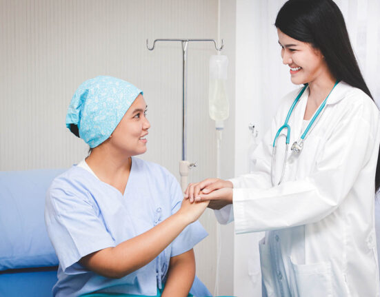 Patient who is undergoing lung cancer treatment
